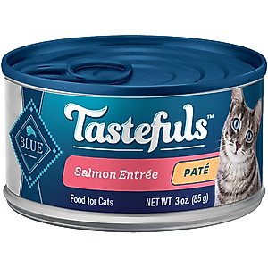 Blue Buffalo Tastefuls Salmon Entrée Pate Wet Cat Food, 3-oz can, case of 24