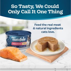 Blue Buffalo Tastefuls Salmon Entrée Pate Wet Cat Food, 3-oz can, case of 4 slide 2 of 8