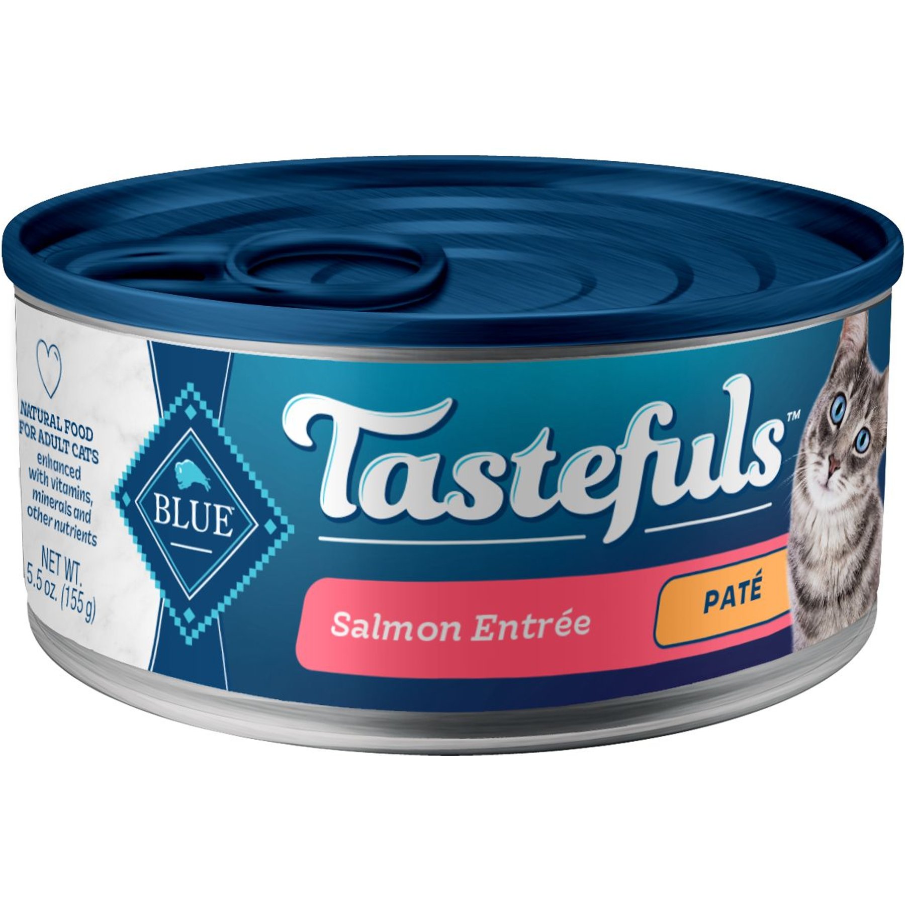 Blue Buffalo Tastefuls Salmon Entrée Pate Wet Cat Food, 5.5-oz can, case of 24