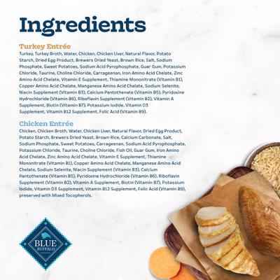 Show full view: Blue Buffalo Tastefuls Savory Singles Chicken & Turkey Variety Pack in Gravy Wet Cat Food, 2.6-oz cup, 24 count slide 6 of 10