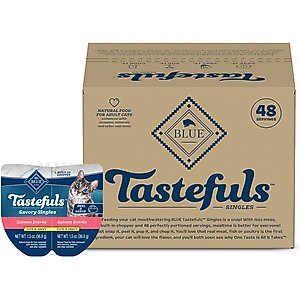 Blue Buffalo Tastefuls Savory Singles Salmon Entrée Cuts in Gravy Adult Cat Food, 2.6-oz cup, case of 24