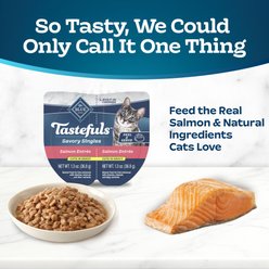 Blue Buffalo Tastefuls Savory Singles Salmon Entrée Cuts in Gravy Adult Cat Food, 2.6-oz cup, case of 24 slide 2 of 9