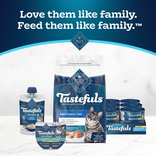 Blue Buffalo Tastefuls Savory Singles Tuna Entrée Cuts in Gravy Adult Cat Food, 2.6-oz cup, case of 24