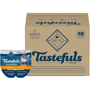 Blue Buffalo Tastefuls Savory Singles Turkey Entrée Cuts in Gravy Adult Cat Food, 2.6-oz cup, case of 24