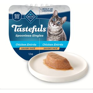 Blue Buffalo Tastefuls Spoonles Singles Chicken Entrée Pate Wet Cat Food, 2.6-oz tray, 24 count