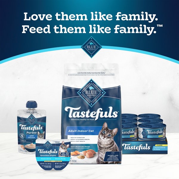 Blue Buffalo Tastefuls Spoonles Singles Chicken Entrée Pate Wet Cat Food, 2.6-oz tray, 24 count