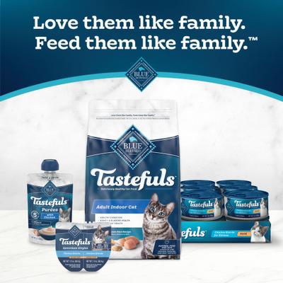Show full view: Blue Buffalo Tastefuls Spoonless Singles Chicken & Turkey Entree Variety Pack Adult Pate Wet Cat Food, 2.6-oz twin pack, case of 12 slide 10 of 11