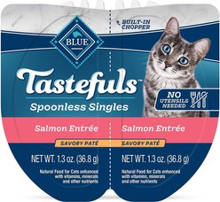 Blue Buffalo Tastefuls Spoonless Singles Salmon Entrée Pate Adult Cat Food, 2.6-oz cup, case of 24 slide 2 of 8