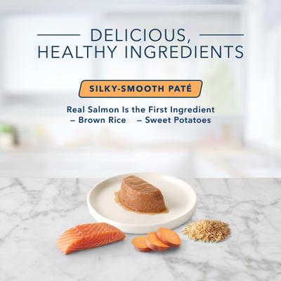 Show full view: Blue Buffalo Tastefuls Spoonless Singles Salmon Entrée Pate Adult Cat Food, 2.6-oz cup, case of 24 slide 6 of 11