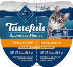Blue Buffalo Tastefuls Spoonless Singles Turkey Entrée Pate Adult Cat Food, 2.6-oz cup, case of 24 slide 2 of 8