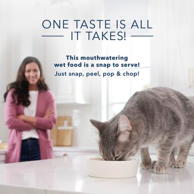 Show full view: Blue Buffalo Tastefuls Spoonless Singles White Fish & Tuna Entree Pate Adult Cat Food, 2.6-oz cup, case of 24 slide 5 of 11