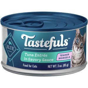 Blue Buffalo Tastefuls Tender Morsels Tuna Entrée Wet Cat Food, 3-oz can, case of 24