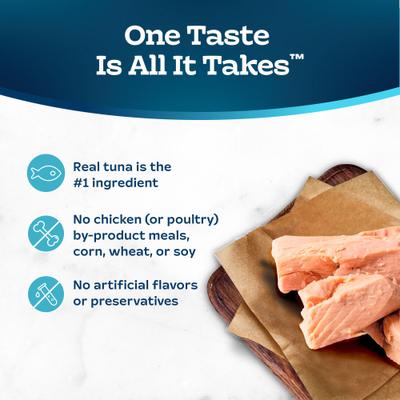 Show full view: Blue Buffalo Tastefuls Tender Morsels Tuna Entrée Wet Cat Food, 3-oz can, case of 24 slide 7 of 11