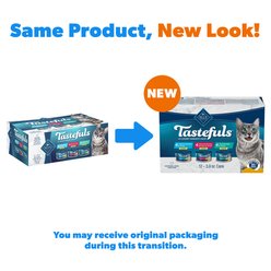 Blue Buffalo Tastefuls Tuna, Chicken, Fish & Shrimp Variety Pack Flaked Canned Cat Food, 3-oz can, case of 12 slide 2 of 9