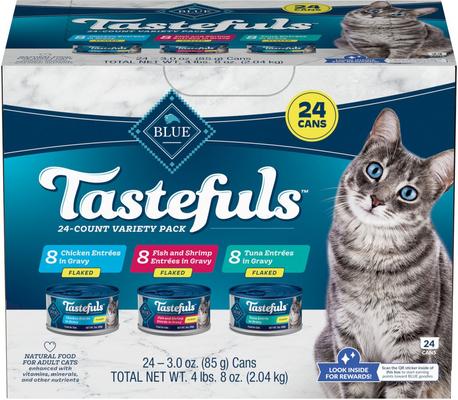 Blue Buffalo Tastefuls Tuna, Chicken, Fish & Shrimp Variety Pack Flaked Canned Cat Food
