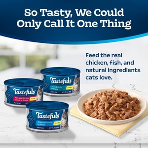 Blue Buffalo Tastefuls Tuna, Chicken, Fish & Shrimp Variety Pack Flaked Wet Cat Food, 5.5-oz can, case of 24