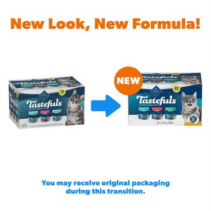 Blue Buffalo Tastefuls Tuna, Chicken, Fish & Shrimp Variety Pack Flaked Wet Cat Food, 5.5-oz can, case of 24