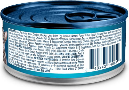 Show full view: Blue Buffalo Tastefuls Tuna Entrée in Gravy Flaked Wet Cat Food, 3-oz can, case of 24 slide 3 of 11