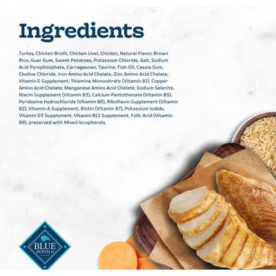 Show full view: Blue Buffalo Tastefuls Turkey & Chicken Entrée Pate Wet Cat Food, 3-oz can, case of 24 slide 6 of 11