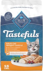 Blue Buffalo Tastefuls Weight Control Adult Dry Cat Food, 15-lb bag