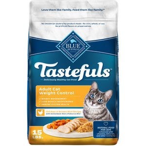 Blue Buffalo Tastefuls Weight Control Adult Dry Cat Food, 15-lb bag