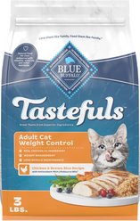 Blue Buffalo Tastefuls Weight Control Adult Dry Cat Food, 3-lb bag
