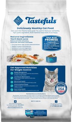 Show full view: Blue Buffalo Tastefuls Weight Control Adult Dry Cat Food, 3-lb bag slide 3 of 11