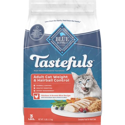 Blue Buffalo Blue Buffalo Tastefuls Weight & Hairball Control Adult Dry Cat Food, 6-lb bundle