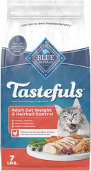 Blue Buffalo Tastefuls Weight & Hairball Control Adult Dry Cat Food, 7-lb bag