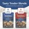 Show in main carousel: Blue Buffalo Tender Shreds Variety Pack Tasty Beef & Chicken Topper Wet Dog Food, 2.5-oz bag, 12 count slide 4 of 11