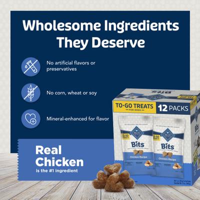 Show full view: Blue Buffalo To-Go Bits Tasty Chicken Recipe Dog Treats, 12 count slide 8 of 11