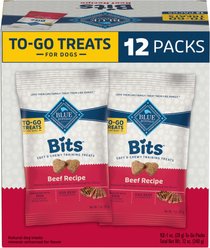 Blue Buffalo To-Go Bits Tender Beef Recipe Dog Treats, 12 count