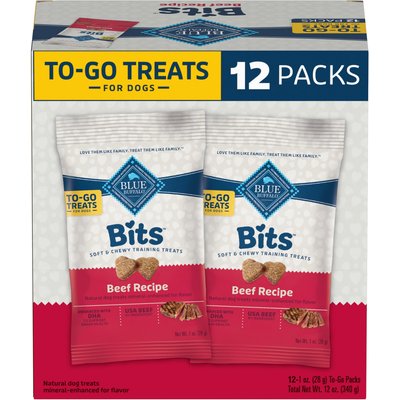 Blue Buffalo Blue Buffalo To-Go Bits Tender Beef Recipe Dog Treats, 12 count