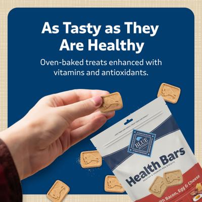 Show full view: Blue Buffalo Health Bars Bacon, Egg & Cheese Mini Dog Treats, 1-oz bag, 12 count slide 8 of 11