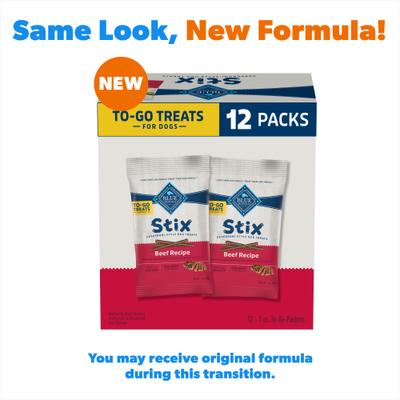 Show full view: Blue Buffalo To-Go Stix Beef Recipe Mini Dog Treats, 12 count slide 3 of 11