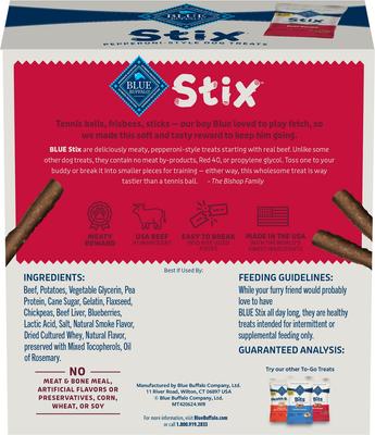 Show full view: Blue Buffalo To-Go Stix Beef Recipe Mini Dog Treats, 12 count slide 4 of 11