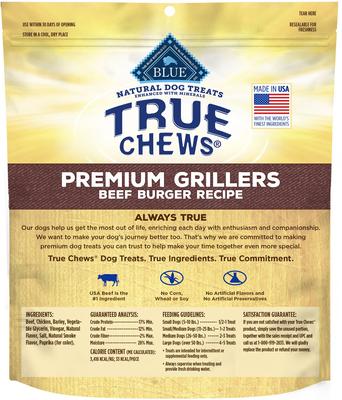 Show full view: Blue Buffalo True Chews Beef Burger Recipe Dog Treats, 10-oz bag slide 3 of 11