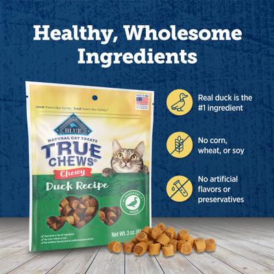 Show full view: Blue Buffalo True Chews Duck Recipe Chewy Cat Treats, 3-oz bag slide 8 of 11