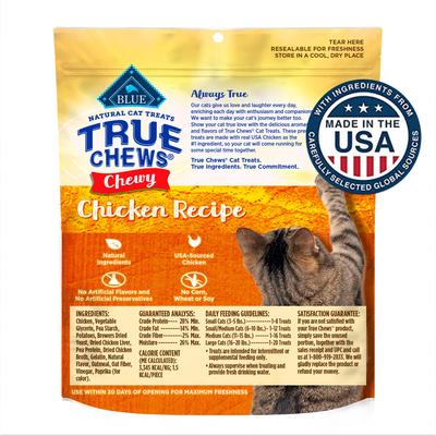 Show full view: Blue Buffalo True Chews Natural Chewy Chicken Cat Treats, 3-oz bag slide 3 of 11