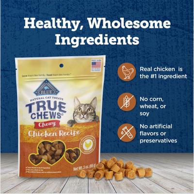 Show full view: Blue Buffalo True Chews Natural Chewy Chicken Cat Treats, 3-oz bag slide 8 of 11
