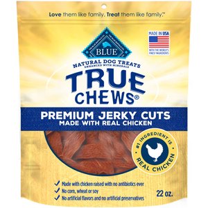 Blue Buffalo True Chews Premium Chicken Jerky Cuts Dog Treats, 22-oz bag