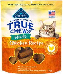 Blue Buffalo True Chews Sticks Natural Chicken Cat Treats, 3-oz bag slide 1 of 9