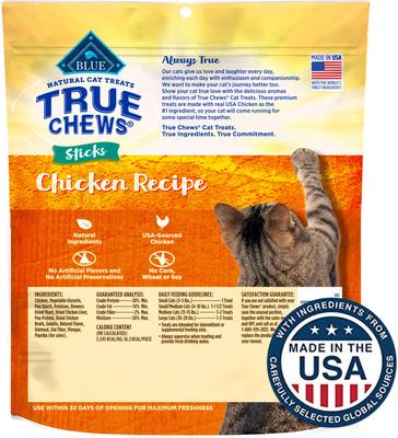 Show full view: Blue Buffalo True Chews Sticks Natural Chicken Cat Treats, 3-oz bag slide 3 of 11
