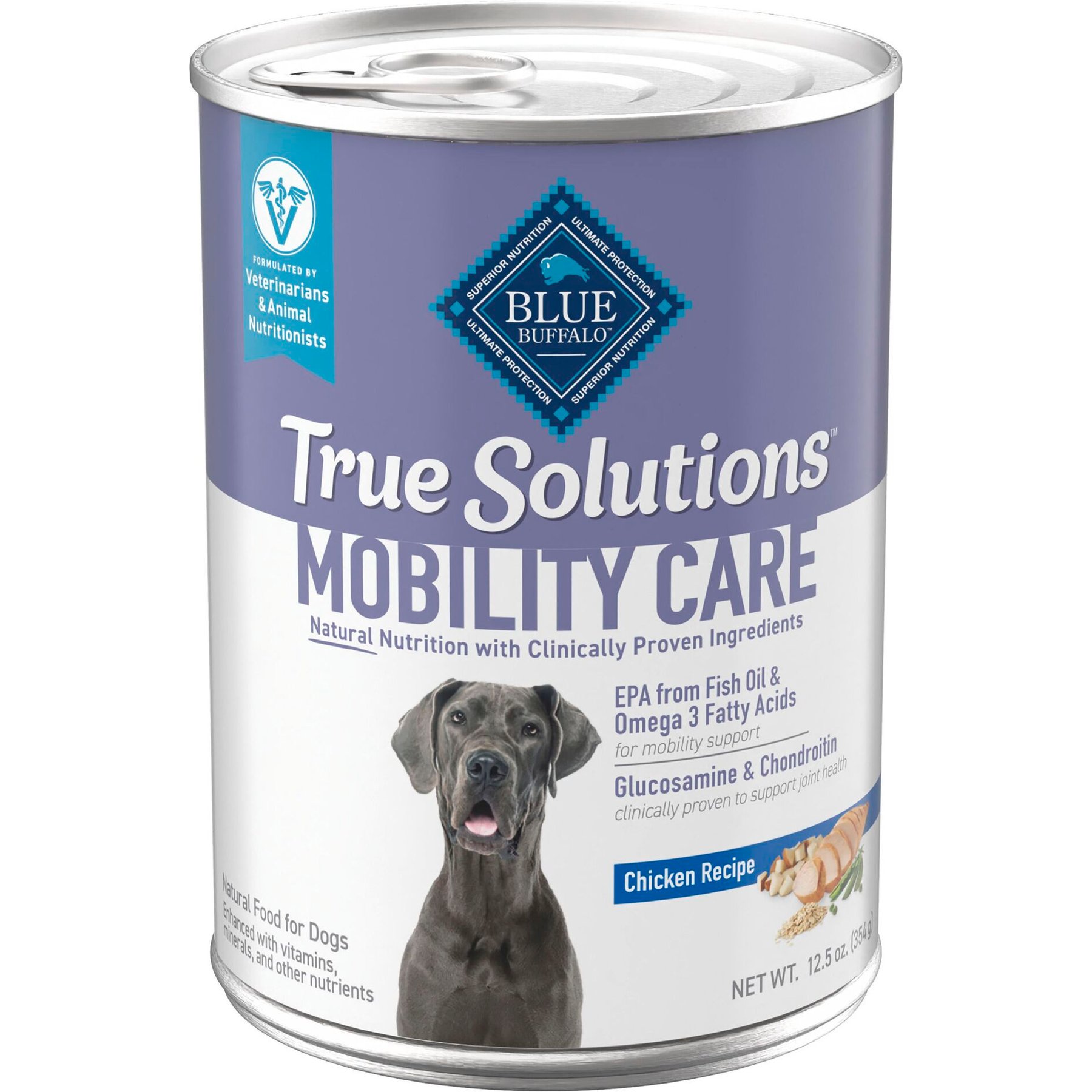 Blue Buffalo True Solutions Mobility Care Adult Chicken Wet Dog Food, 12.5-oz can, bundle of 24