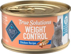 Blue Buffalo True Solutions Natural Weight Control Chicken Adult Wet Cat Food, 3-oz can, case of 24