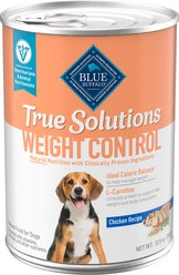 Blue Buffalo True Solutions Natural Weight Control Chicken Adult Wet Dog Food, 12.5-oz can, case of 12