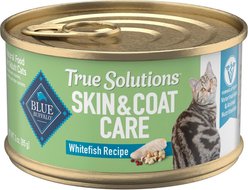 Blue Buffalo True Solutions Perfect Skin & Coat Natural Whitefish Adult Wet Cat Food, 3-oz can, case of 24