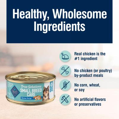 Show full view: Blue Buffalo True Solutions Small Breed Adult Wet Dog Food, 5.5-oz can, case of 24 slide 6 of 12