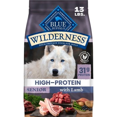 Blue Buffalo Blue Buffalo Wilderness 31-g Protein Lamb Meat Rich Natural Dry Senior Dog Food, 13-lb bag