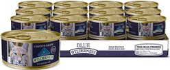 Blue Buffalo Wilderness Adult 7+ Chicken Recipe High-Protein Grain-Free Pate Wet Cat Food, 5.5-oz can, case of 24
